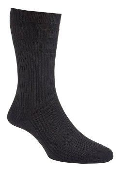 HJ Hall Softop Black Cotton Socks 1Pr Pack 13-15 | Mens Larger Sized Shoes
