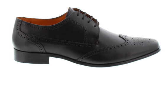 WalkTall Greenwich Black Leather Formal Shoe | Mens Larger Sized Shoes