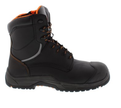 V12 Footwear Avenger Black/Orange Leather Safety Boot | Mens Larger Sized Shoes