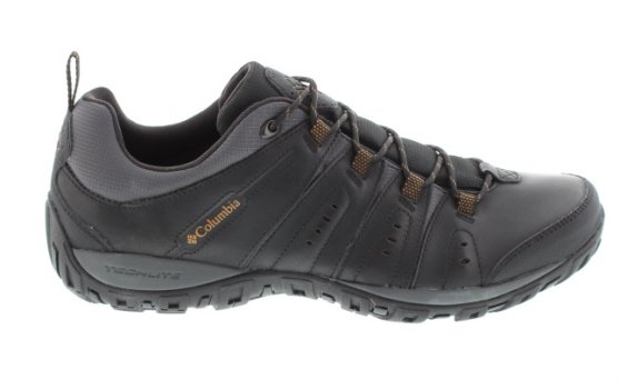 Columbia Woodburn II Black/Gold Leather Walking Shoe | Mens Larger Sized Shoes
