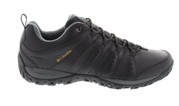 Columbia Woodburn II Black/Caramel Leather Walking Shoe | Mens Larger Sized Shoes