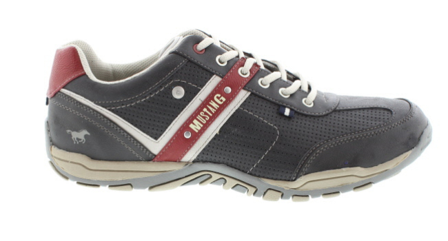 Mustang Peter Black/Red Casual Trainer | Mens Larger Sized Shoes