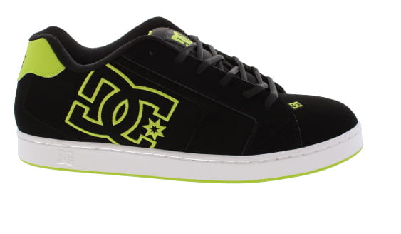 DC Shoes Net Black/Lime Green Skater Style Shoe | Mens Larger Sized Shoes