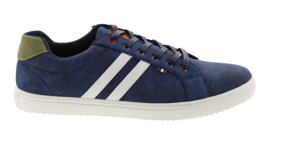 Duke Clothing Andreas Blue Man-Made Sneaker | Mens Larger Sized Shoes