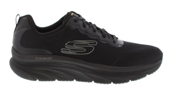 Skechers D'Lux Walker Scrambler Triple Black Trainer | Mens Larger Sized Shoes