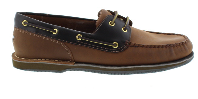 Rockport Perth Two Eyelet Waxy Leather Boat Shoe | Mens Larger Sized Shoes
