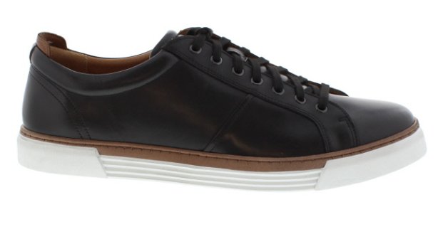 Pius Gabor Black Leather Lace Up Sneaker | Mens Larger Sized Shoes