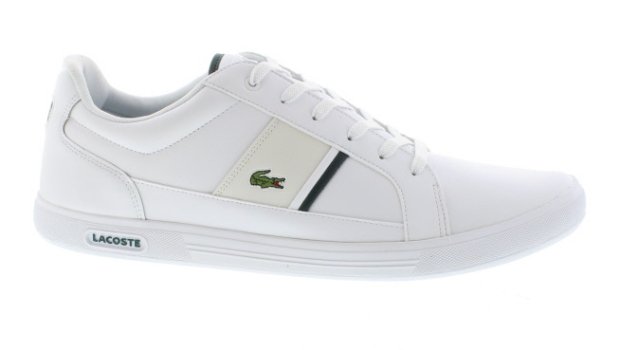 Lacoste Europa White/Cream Casual Leather Sneaker | Mens Larger Sized Shoes