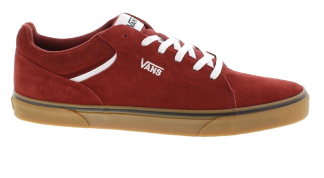 VANS Seldan Dark Red/Gum Suede Skater Shoe | Mens Larger Sized Shoes
