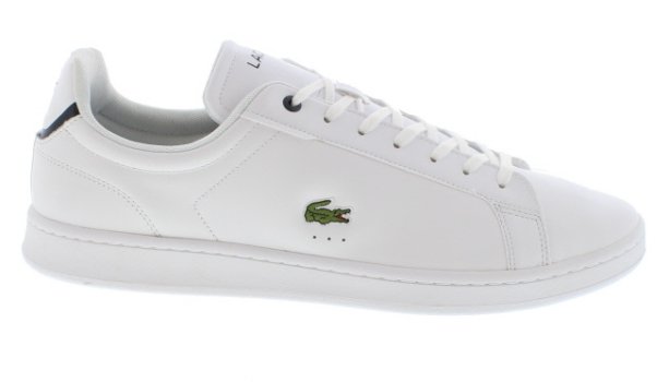 Lacoste Carnaby Casual White/Navy Leather Sneaker | Mens Larger Sized Shoes