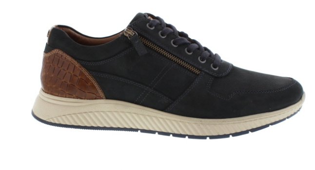 Australian Hurricane Blue/Tan Retro Leather Sneaker | Mens Larger Sized Shoes