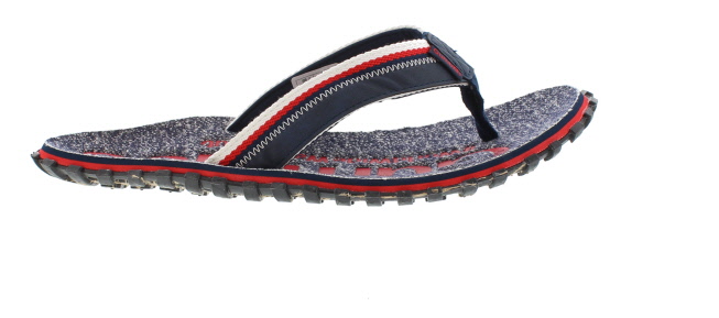Gumbies Cairns Red/Navy Textile Toe Post Sandal | Mens Larger Sized Shoes