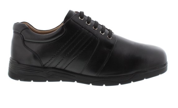 DB Shoes Derek Black Leather Lace Up Shoe | Mens Larger Sized Shoes