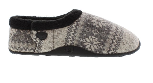 Homeys Kris Grey/Ice Textile Slipper | Mens Larger Sized Shoes